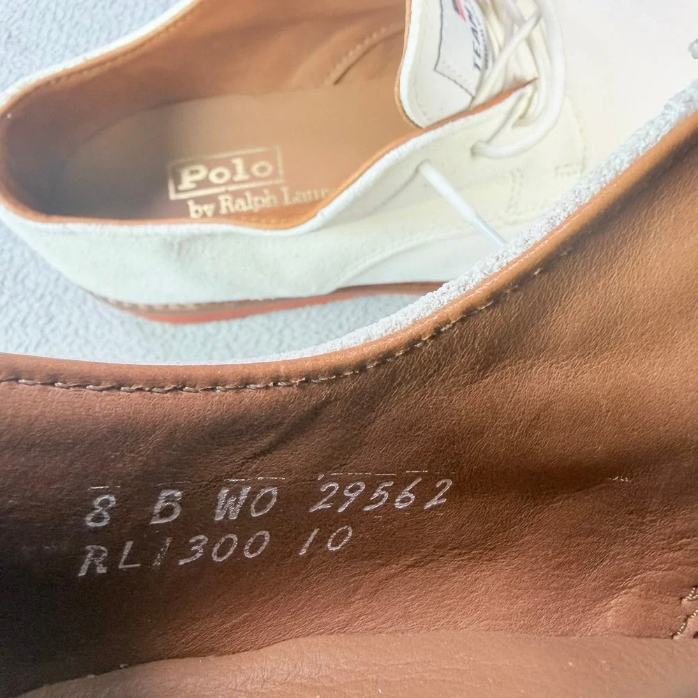 Polo Ralph Lauren Mens 8 White Suede Team USA Official Outfitter Buck Shoes